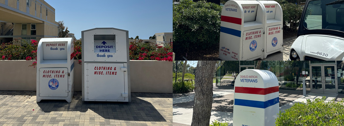 DAV donation bins on campus locations