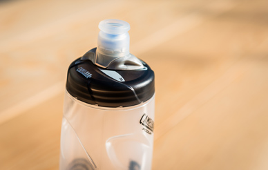 Closeup photo of hydration station usage